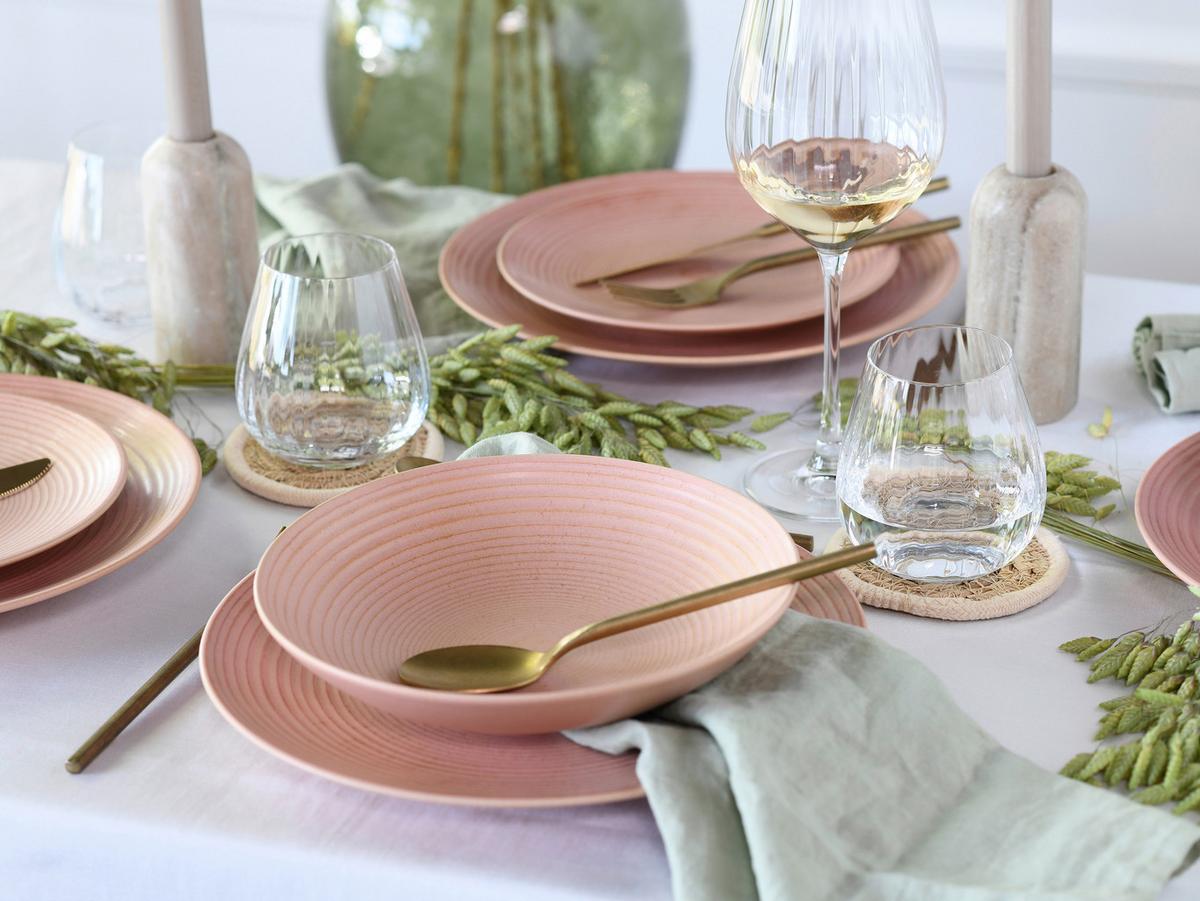 Tafelservice Catania Peach 12-Tlg., Rosa - Rosa, Basics, Keramik - Creatable