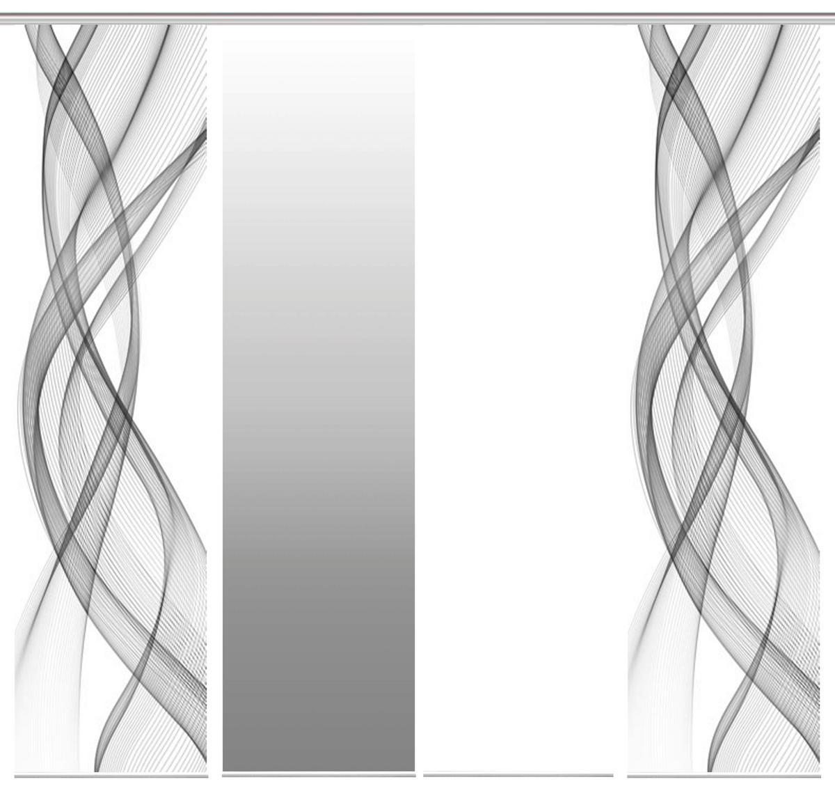 Flächenvorhang 4-Tlg. Ferrola B: 60 cm, Grau/Weiß - Grau, Basics, Textil (60/245cm)