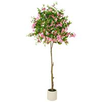 Kunstpflanze Creme Pink Braun B: 70 cm - Pink/Creme, Basics, Kunststoff (70/240/70cm) - P & B