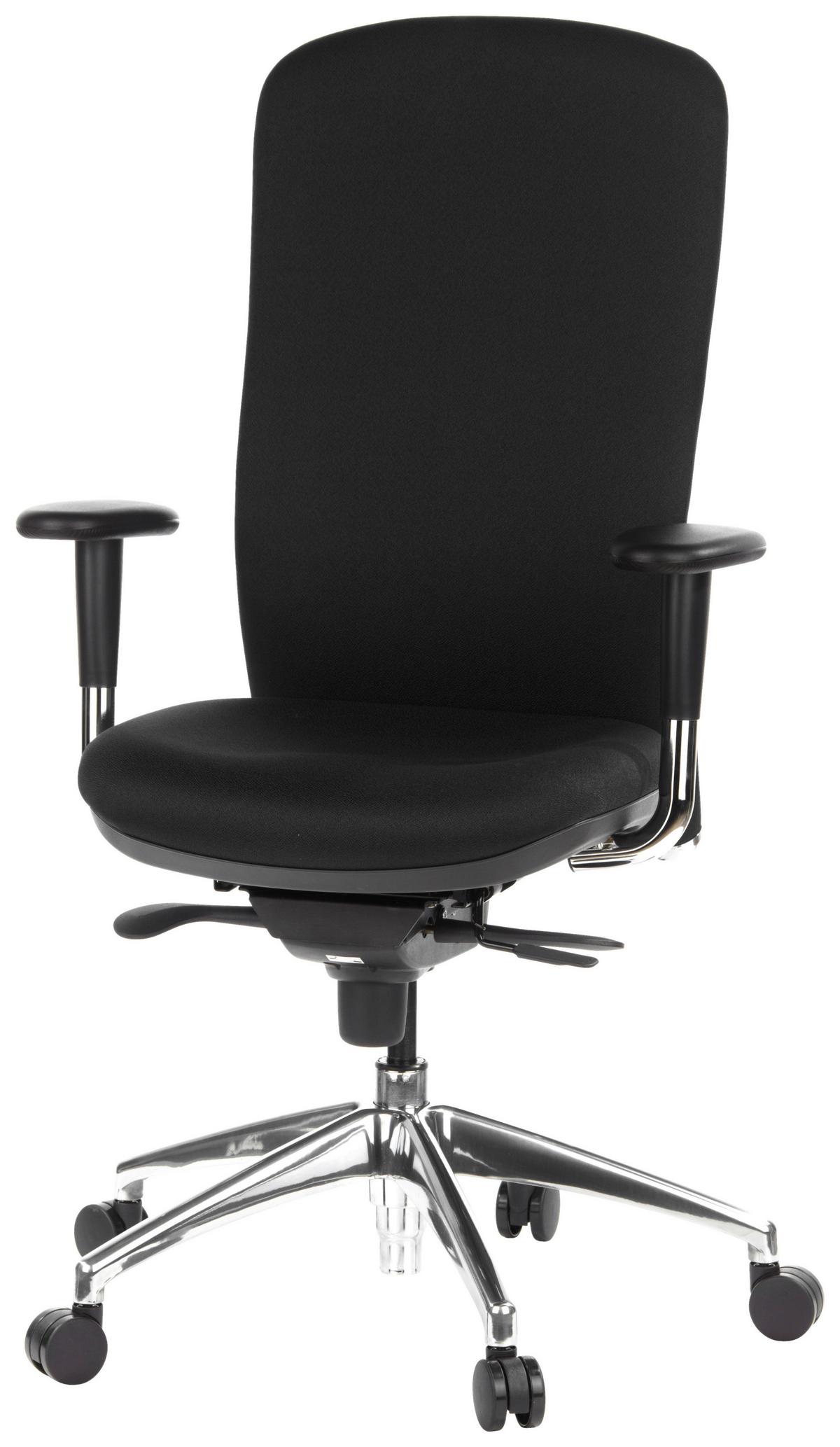Drehstuhl High-Tec Schwarz - Silberfarben/Schwarz, MODERN, Kunststoff/Textil (59/124/51cm) - MID.YOU