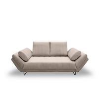 Schlafsofa Taupe B: 210 Cm - Taupe/Schwarz, Design, Textil (210/95/97cm) - MID.YOU