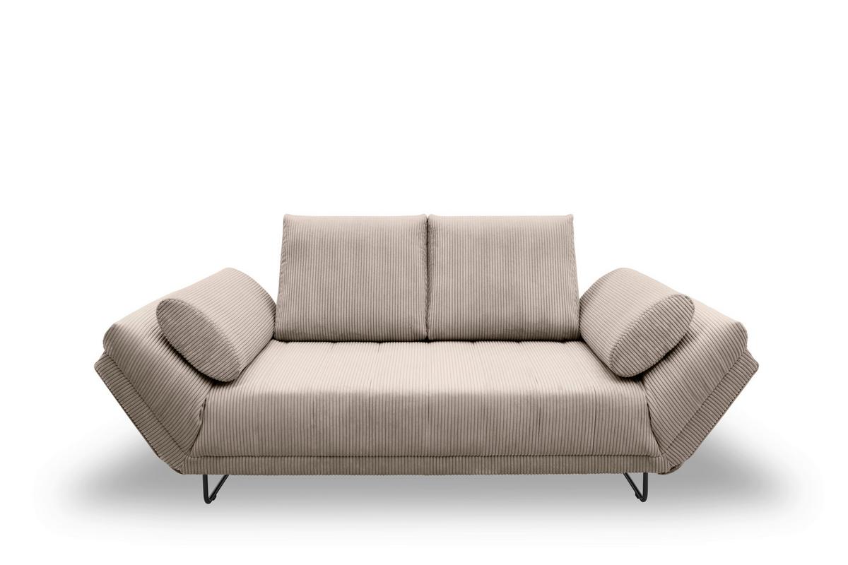 Schlafsofa Taupe B: 210 Cm - Taupe/Schwarz, Design, Textil (210/95/97cm) - MID.YOU