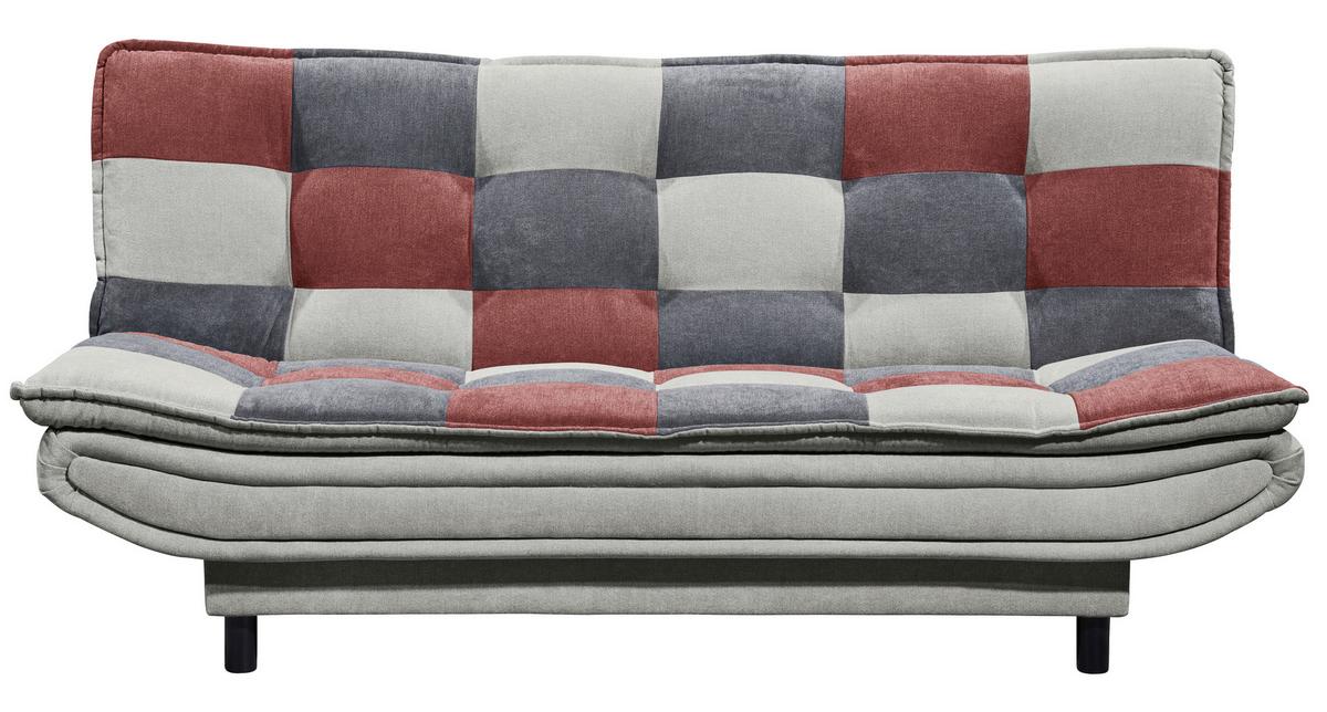 Schlafsofa Mit Bettkasten Patch, Mischgewebe - Schlammfarben/Beere, Basics, Holzwerkstoff/Textil (188/90/89cm) - MID.YOU