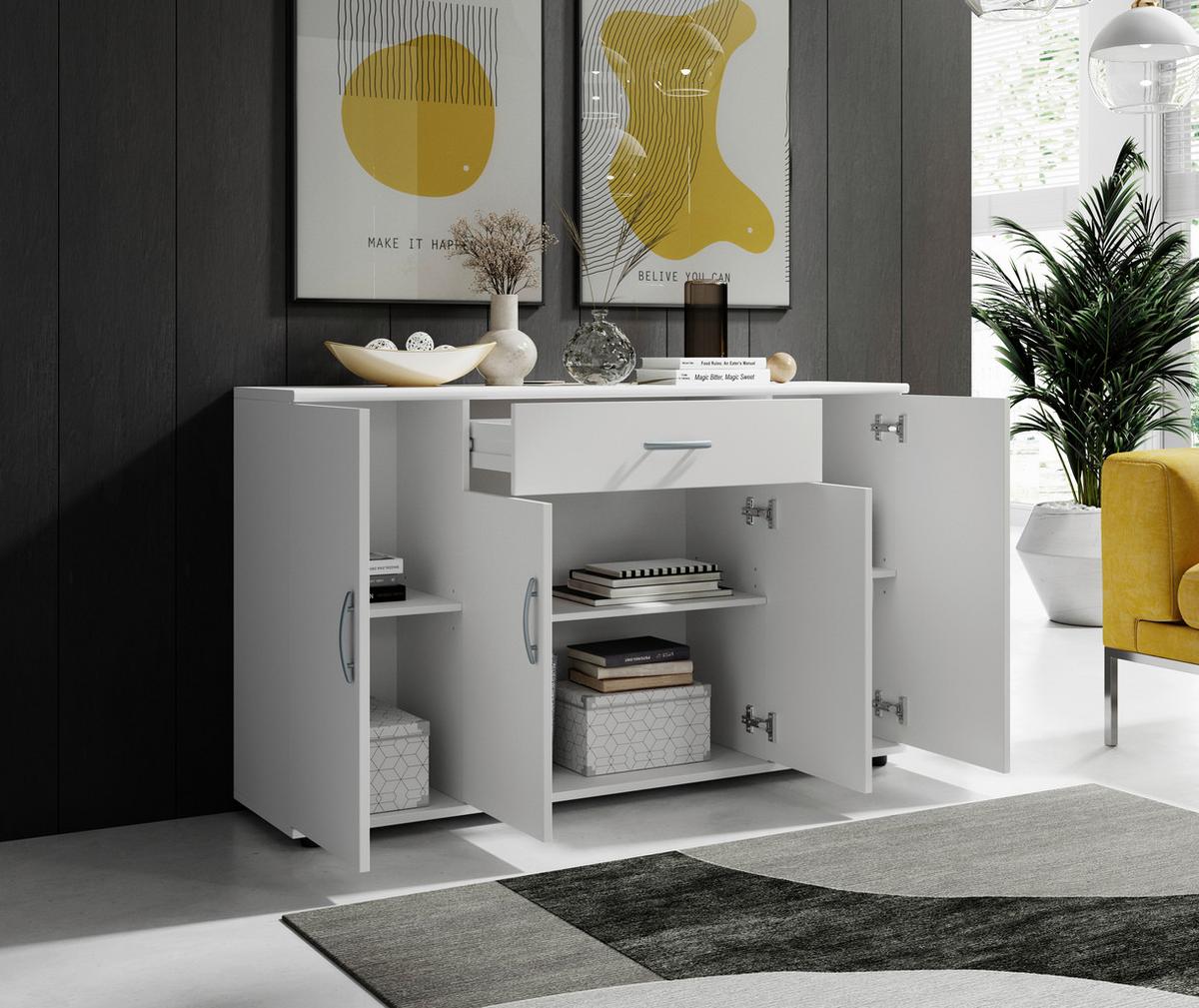 Komód Lilly 118/70cm - fehér, Konventionell, faalapú anyag (118/70/30cm) - Carryhome