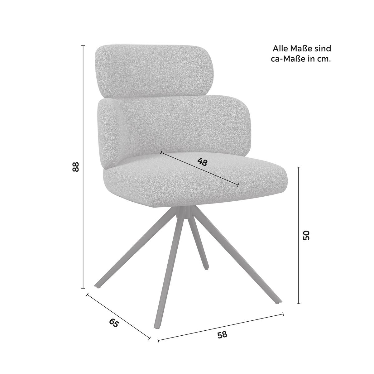 STOLIČKA S PODRÚČKAMI KARO - čierna/sivá, Modern, kov/textil (58/88/65cm) - Bessagi Home