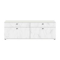 Lowboard Stone Weiß B: 180 Cm - Schwarz/Weiß, Design, Holzwerkstoff (180/62/40cm) - MID.YOU