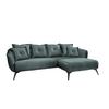 Ecksofa Baggio Mit Kissen Textil Blau/Grün - Blau/Schwarz, MODERN, Holz/Textil (277/162cm) - Livetastic