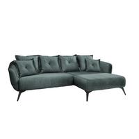 Ecksofa Baggio Mit Kissen Textil Blau/Grün - Blau/Schwarz, MODERN, Holz/Textil (277/162cm) - Livetastic