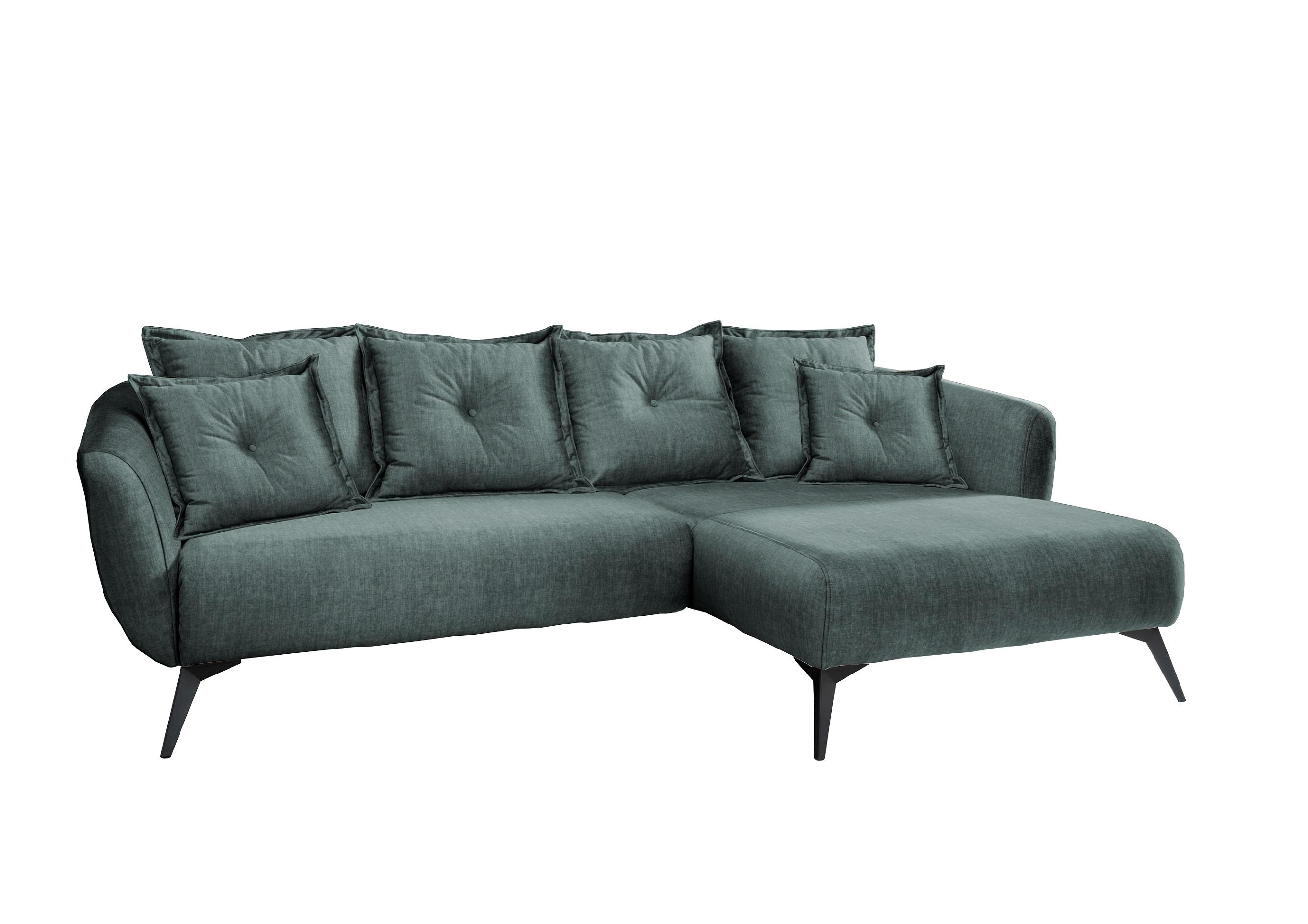 Ecksofa Baggio Mit Kissen Textil Blau/Grün