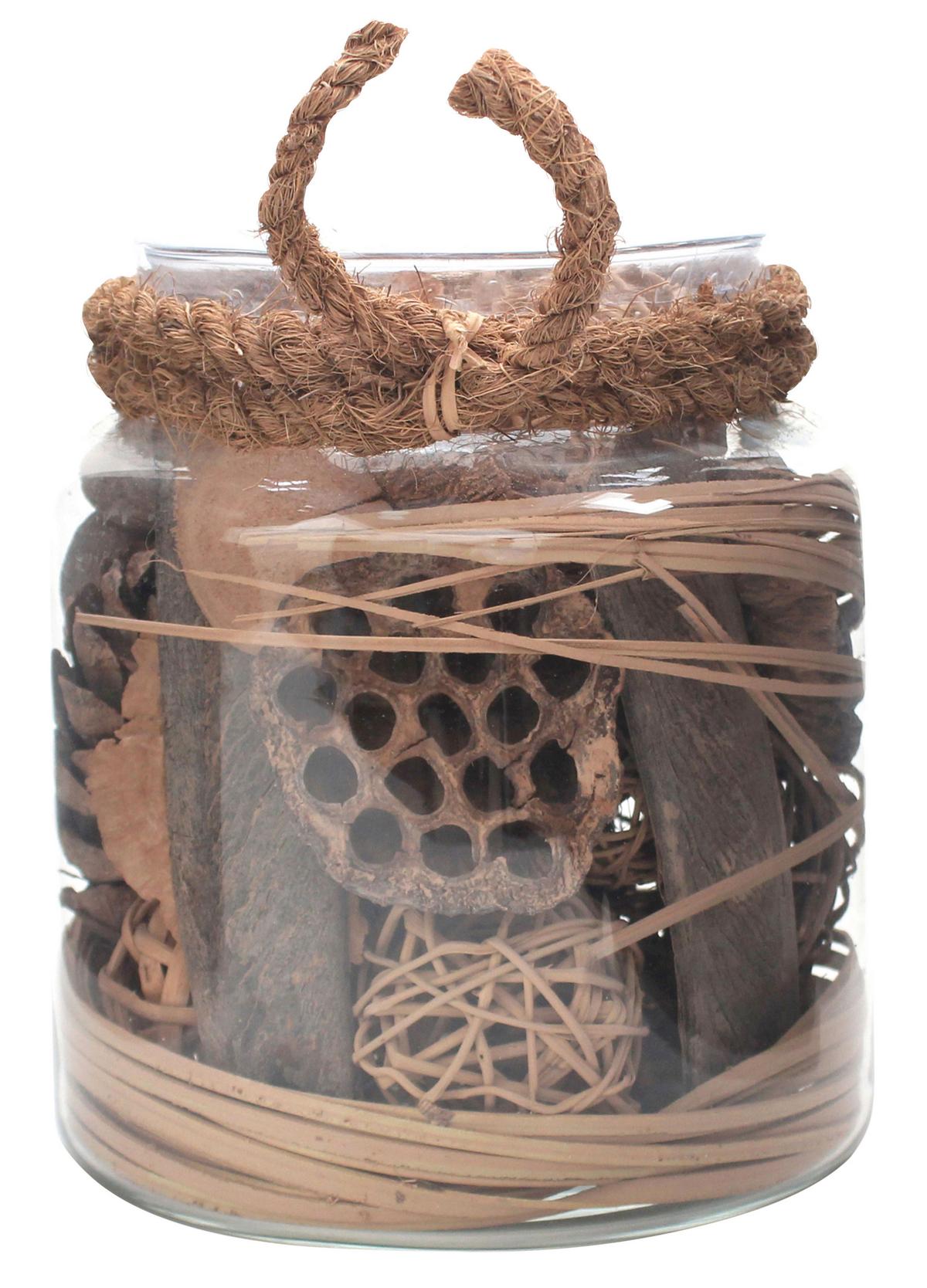 Dekoglas Flora Braun, 18x20 cm - Braun, LIFESTYLE, Glas/Naturmaterialien (18/20/18cm) - Kayoom