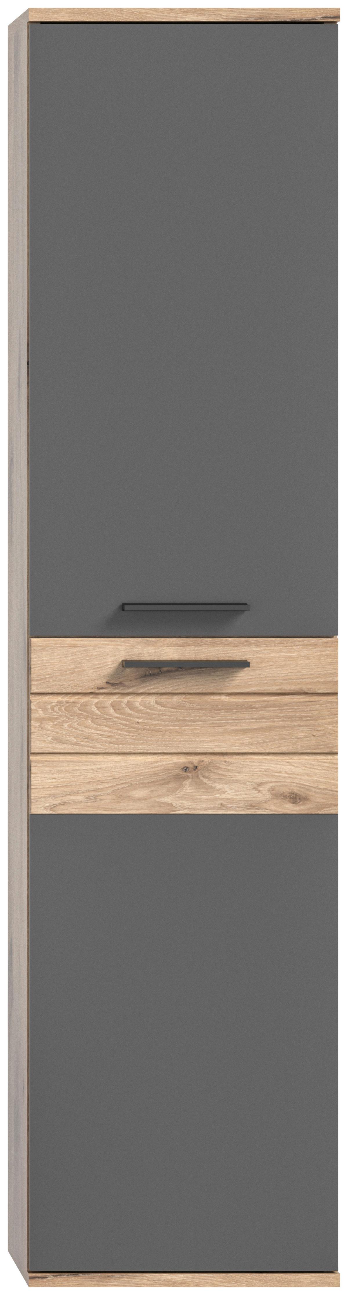 Badezimmer Mason Eiche Dekor Grau - Eichefarben/Weiß Hochglanz, MODERN, Glas/Keramik (177cm) - MID.YOU