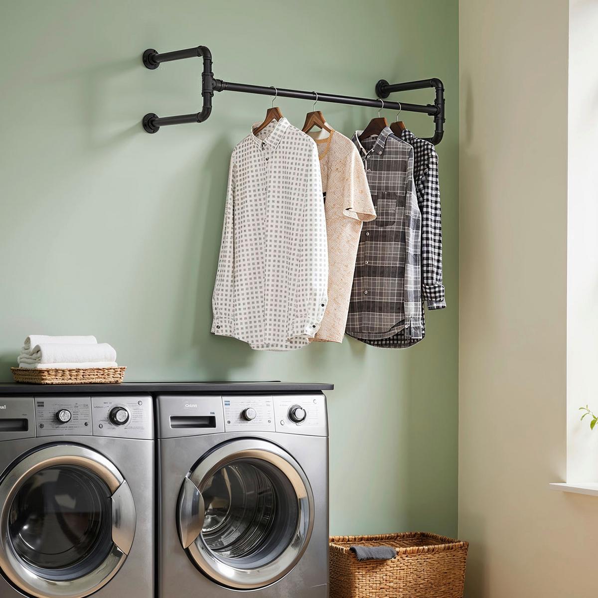 Wandgarderobe Schwarz B: 30 cm - Schwarz, Basics, Metall (30/112cm)