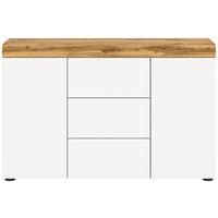 Sideboard Sugar Weiß/eiche Dekor B: 125 Cm - Eiche Wotan/Weiß, Design, Holzwerkstoff (125/80/37cm) - MID.YOU