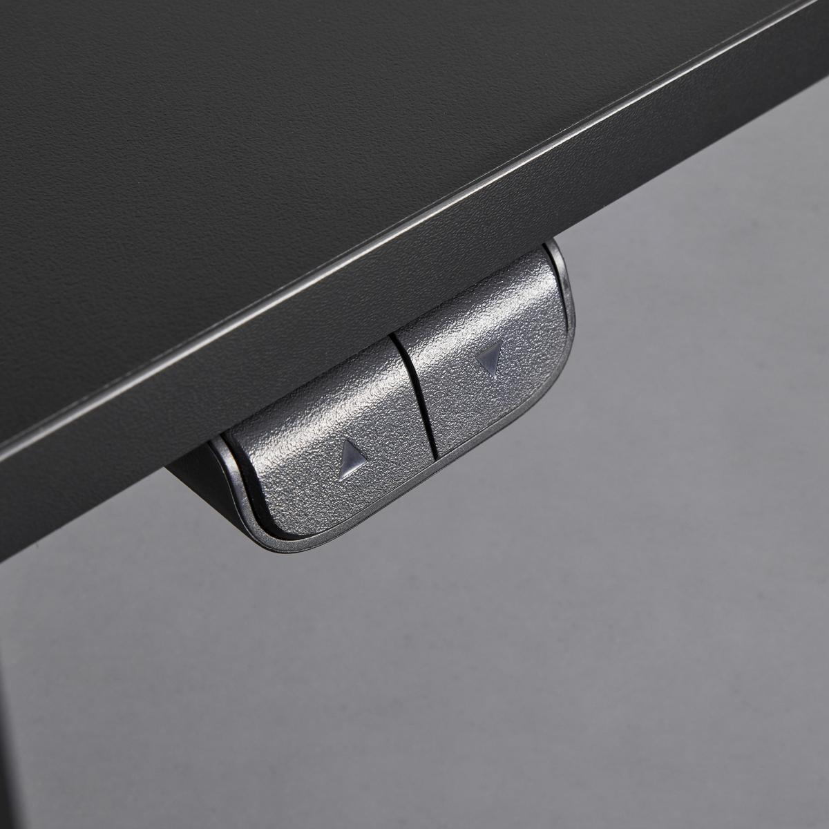 Výškově nastavitelný psací stůl Romina 120x59 cm - černá, Moderní, kov/dřevo (120/59/73,1-123,1cm) - Bessagi Home