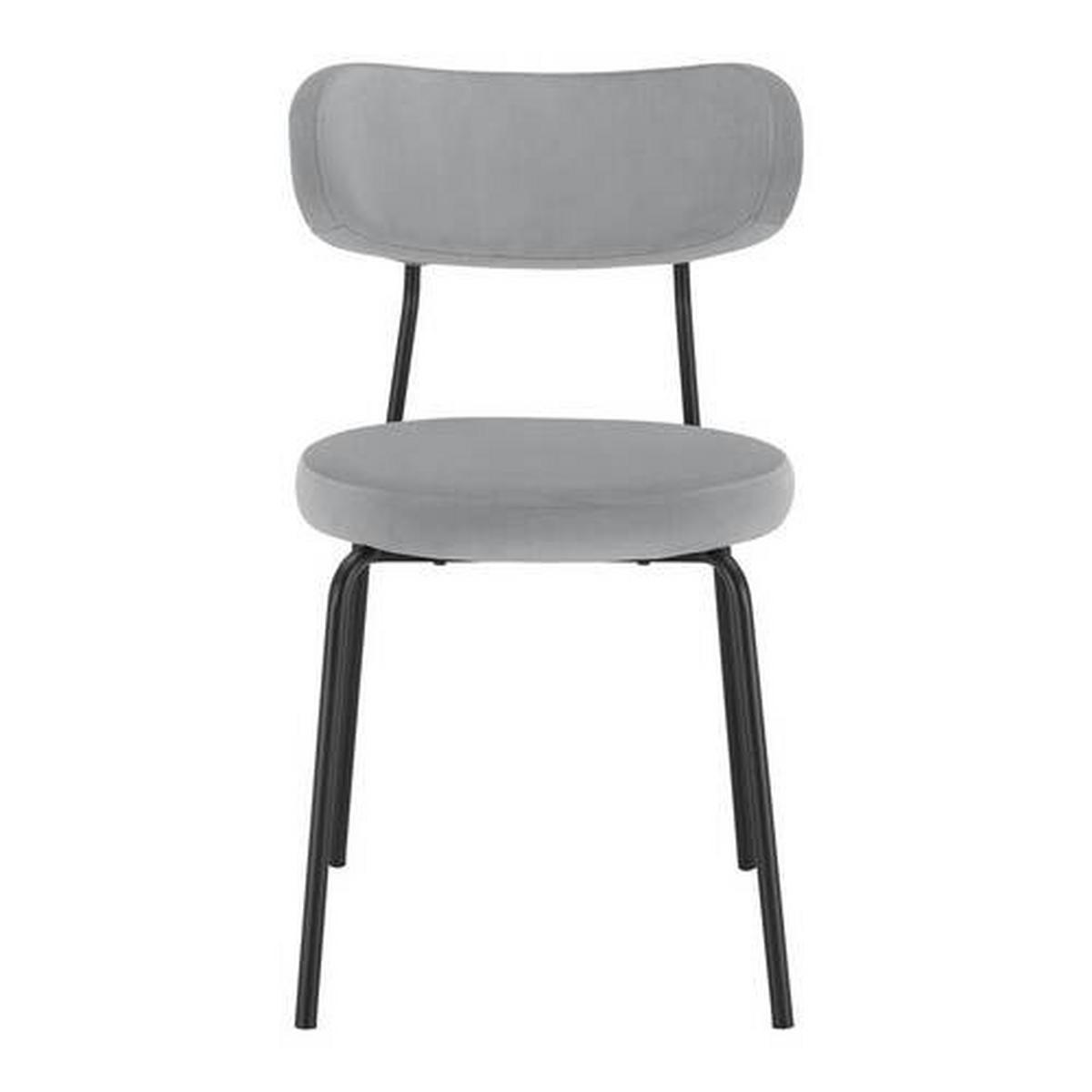 Sametová židle Lea - šedá - šedá/černá, Moderní, kov/dřevo (51/82/63cm) - Bessagi Home