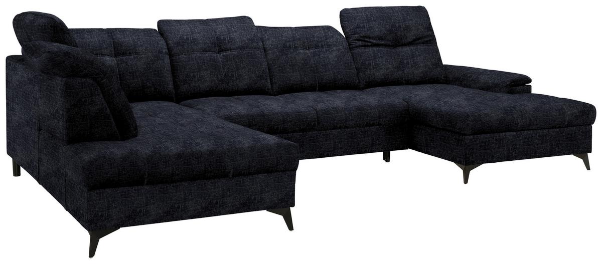 Rohová sedačka U SIERRA, levá, antracitová tk. INFINITY - antracitová, Moderní, kov/textil (230/364/181cm) - Mömax