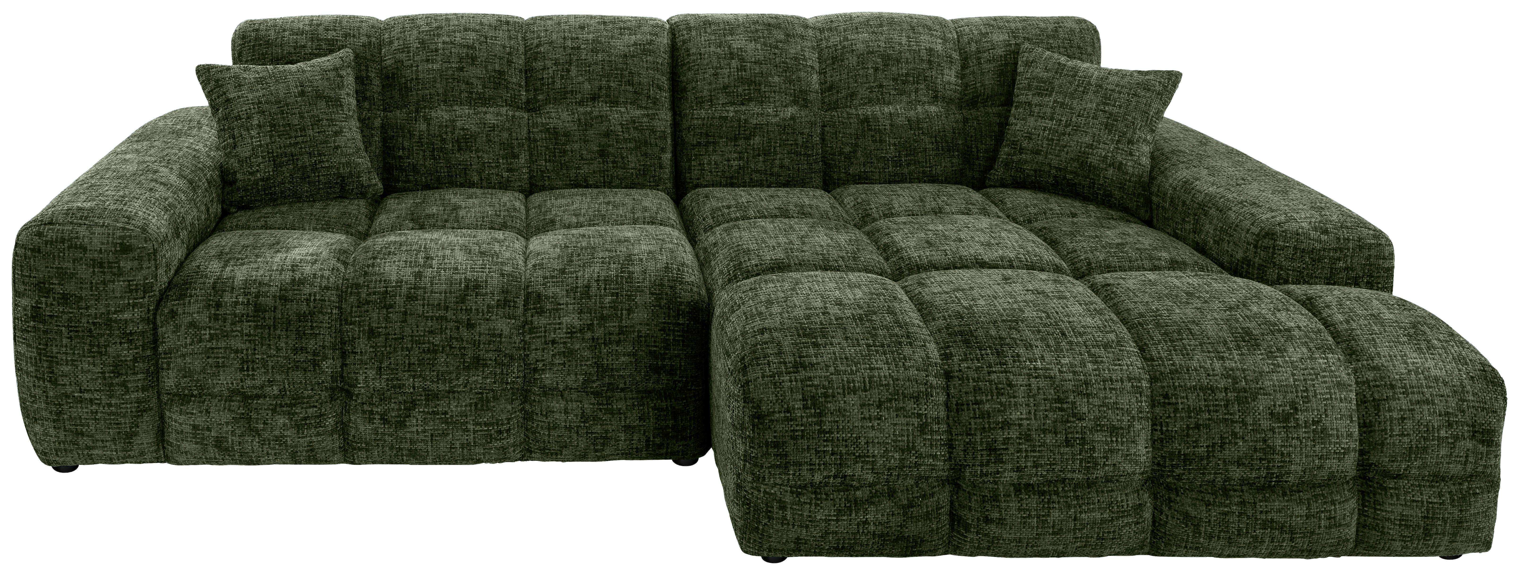 Ecksofa  Bosco Dunkelgrün S: 301x152 cm - Dunkelgrün/Schwarz, MODERN, Textil (301/152cm) - Livetastic