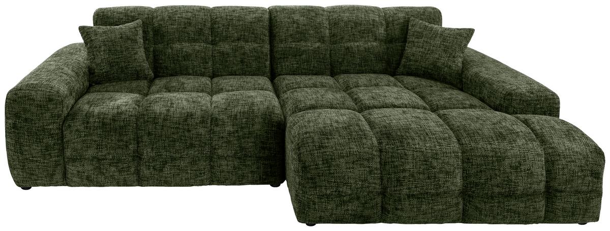 Ecksofa  Bosco Dunkelgrün S: 301x152 cm - Dunkelgrün/Schwarz, MODERN, Textil (301/152cm) - Livetastic