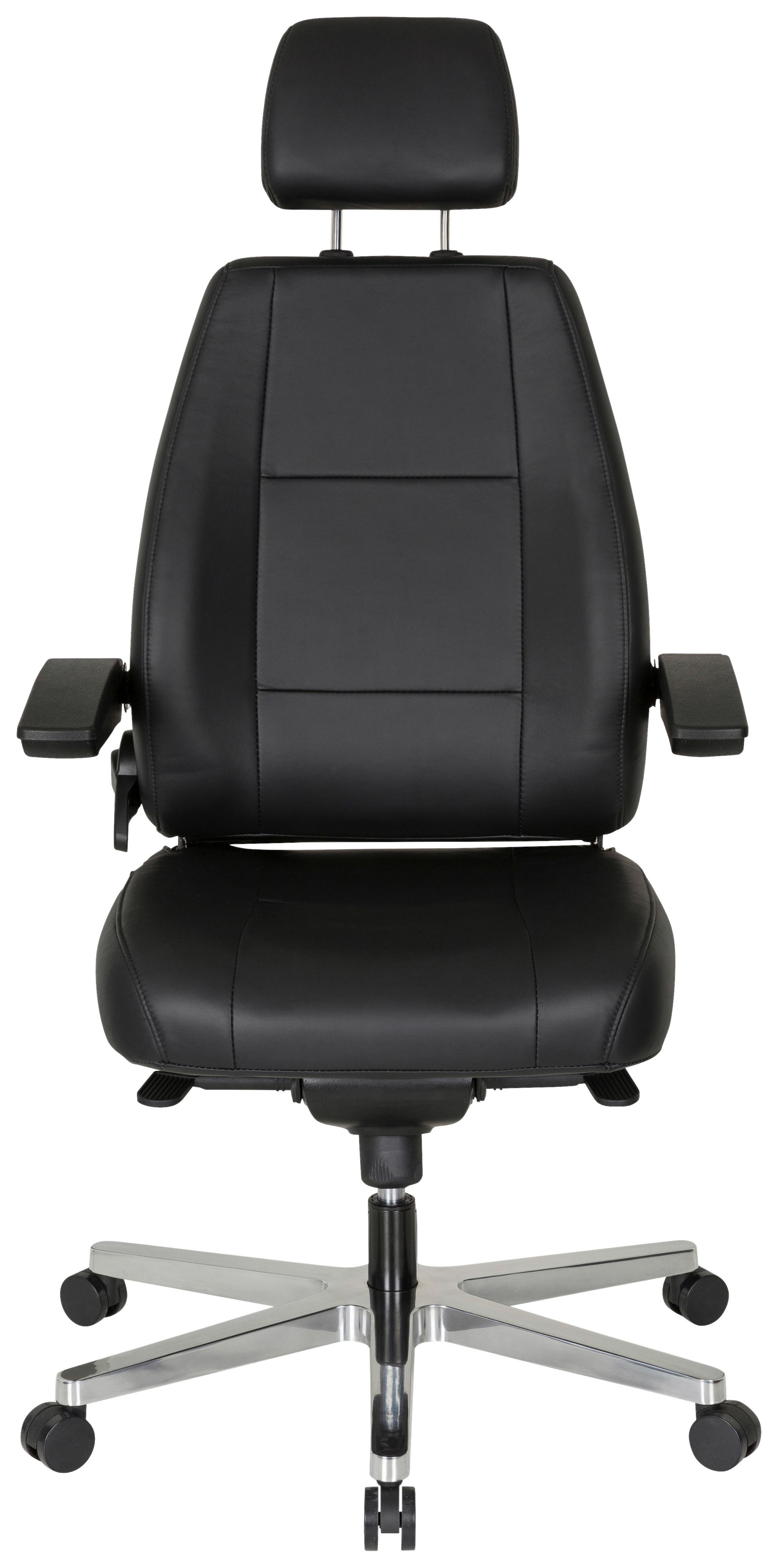 Chefsessel Hours Wippfunktion Schwarz Bis 150 Kg - Silberfarben/Schwarz, Basics, Leder/Kunststoff (70/152/70cm) - MID.YOU