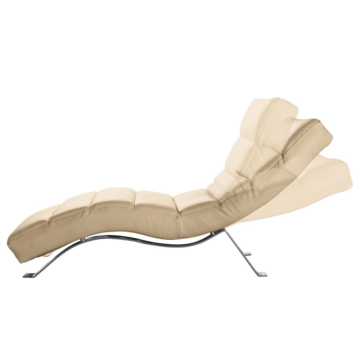 Relaxliege Swing Silver Beige B: 65 Cm - Beige/Silberfarben, Design, Leder (65/65-95/171cm) - Livetastic