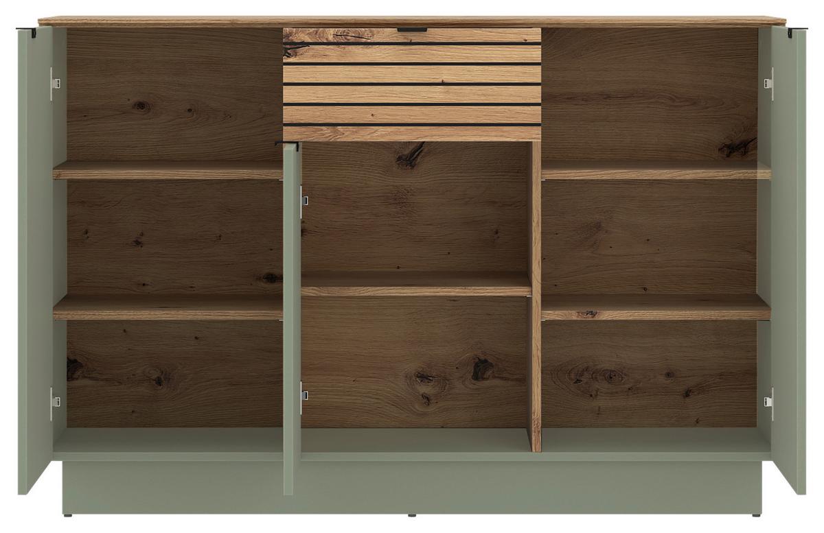 Sideboard Nexa Salbeigrün /Eiche Dekor B: 135cm - Salbeigrün/Eiche Artisan, Basics, Holzwerkstoff (135cm)