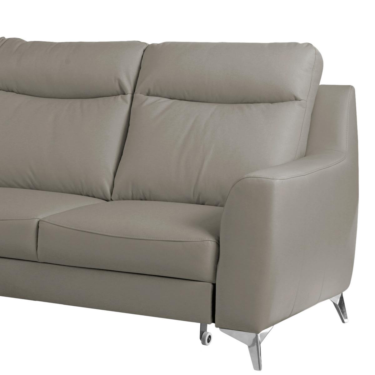 Ecksofa Gio Schlammfarben S: 236x168 Cm - Chromfarben/Schlammfarben, Design, Leder/Textil (236/168cm) - Livetastic