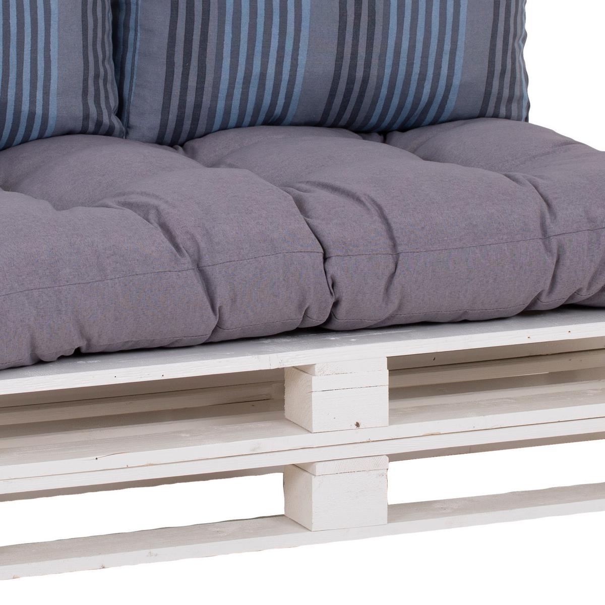 Palettenkissen 3-tlg 120x80 Cm Blau/grau - Blau/Grau, Basics, Textil (120/80/16cm)