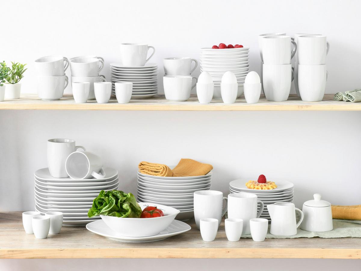 Kombiservice Square 62--Teilig., Weiß - Weiß, Trend, Keramik - Creatable