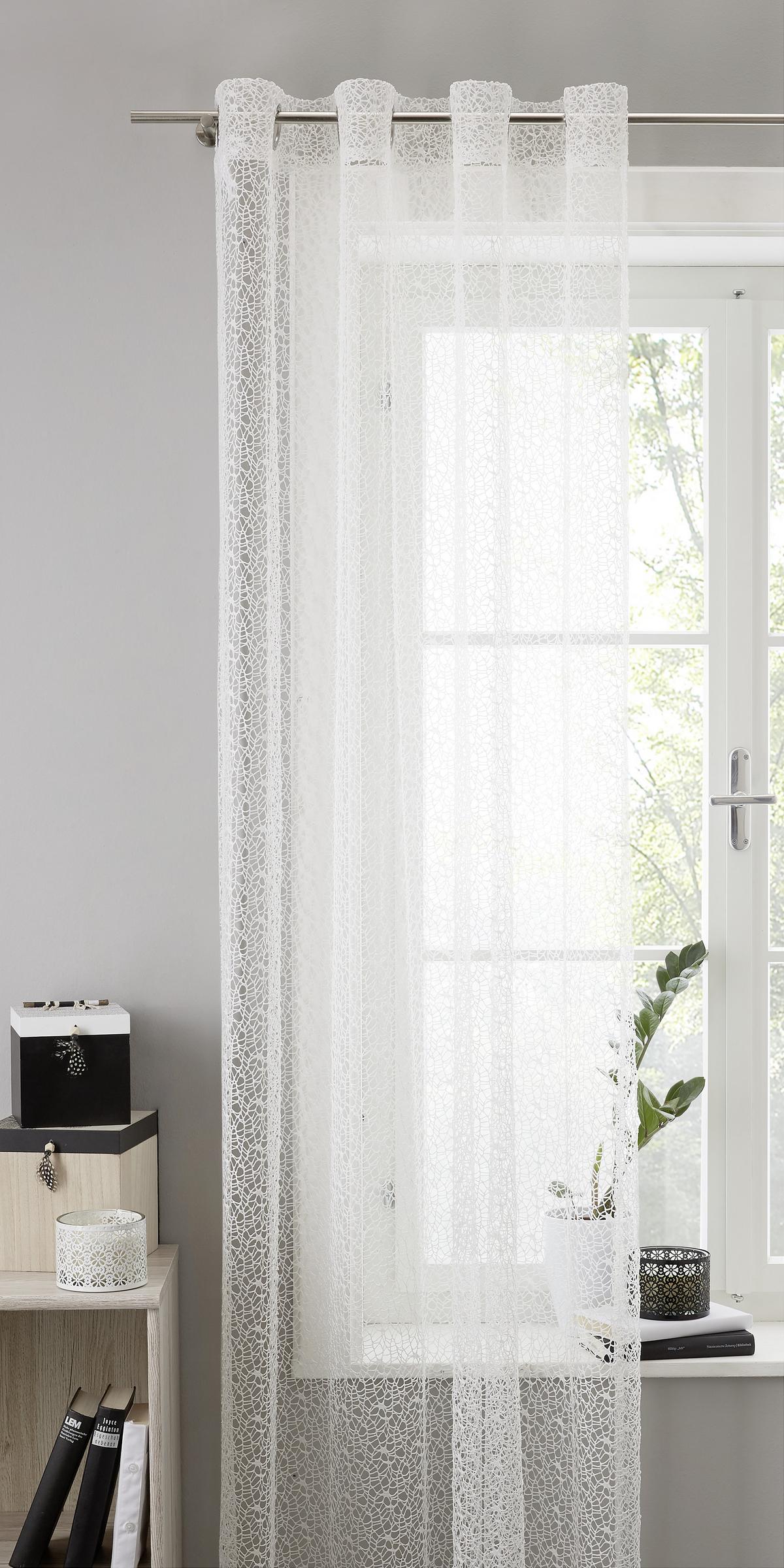 ZÁVES S OČKAMI ASTRID - biela, Modern (140/245cm) - Modern Living