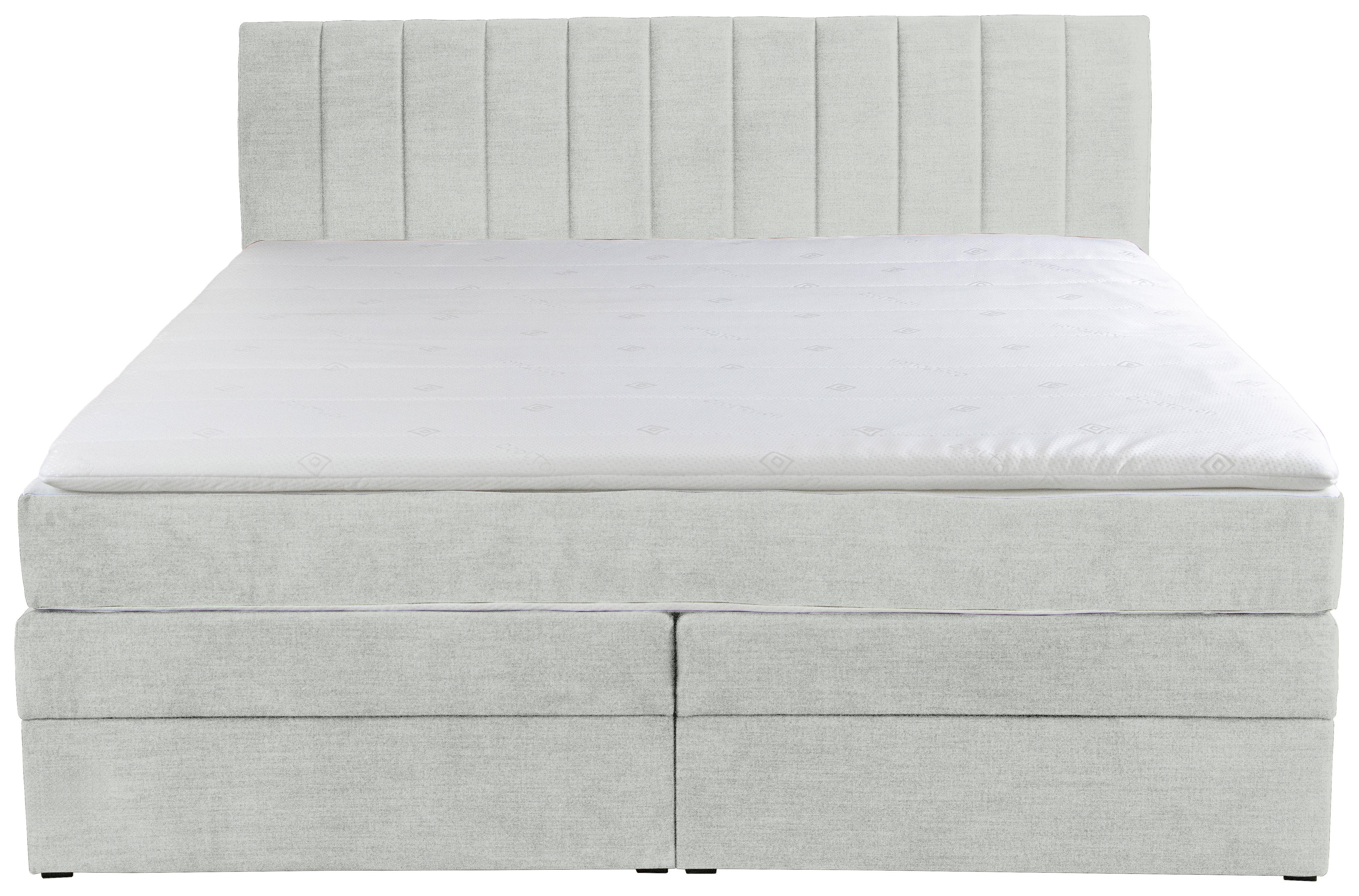 Boxspringbett Shark Hellgrau Lxf: ca. 140x200 cm - Hellgrau/Schwarz, Holzwerkstoff/Textil (140/200cm) - MID.YOU