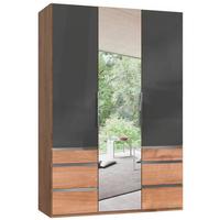 Drehtürenschrank 150cm Level, Eiche Dekor/grau - Eichefarben/Grau, MODERN, Glas/Holzwerkstoff (150/216/58cm) - MID.YOU