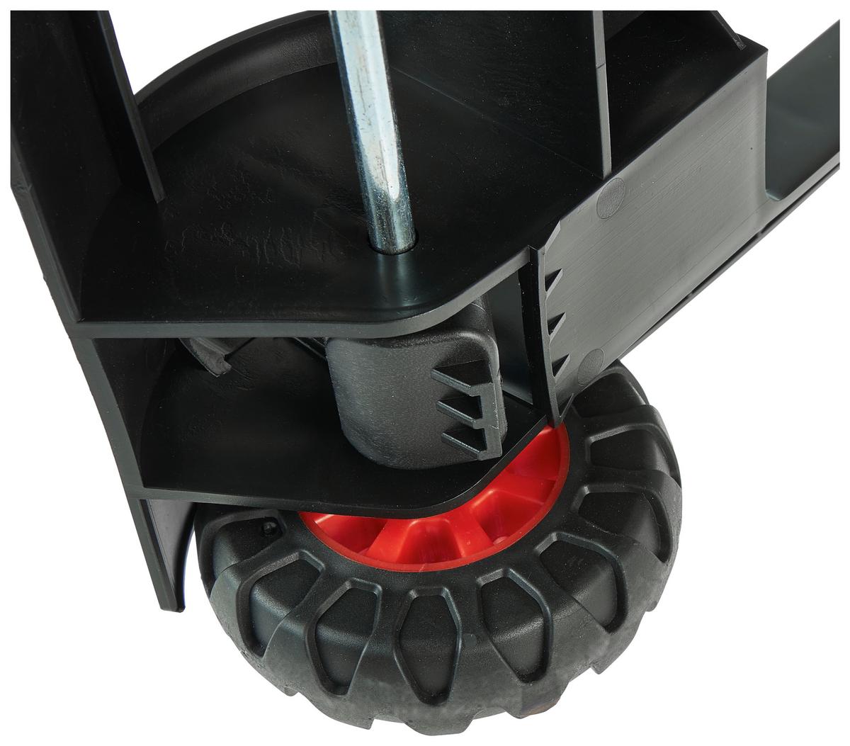 TRANSPORTROLLER Kunststoff, 50 kg belastbar - Hellrot/Schwarz, KONVENTIONELL, Kunststoff (34/24,5/93,5cm)