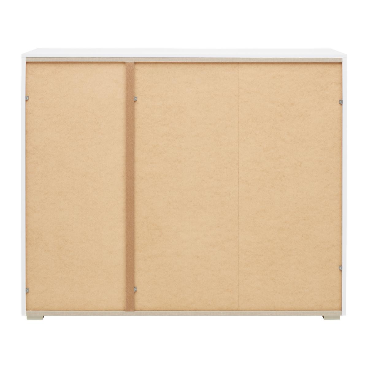 Komoda FIFTY - biela/chrómová, Konventionell, kov/kompozitné drevo (120/100/42cm) - Premium Living