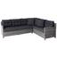 Loungegarnitur 4-Tlg Flora in Rattan-Optik mit Kissen - Anthrazit/Grau, MODERN, Glas/Kunststoff (246/191cm) - Luca Bessoni