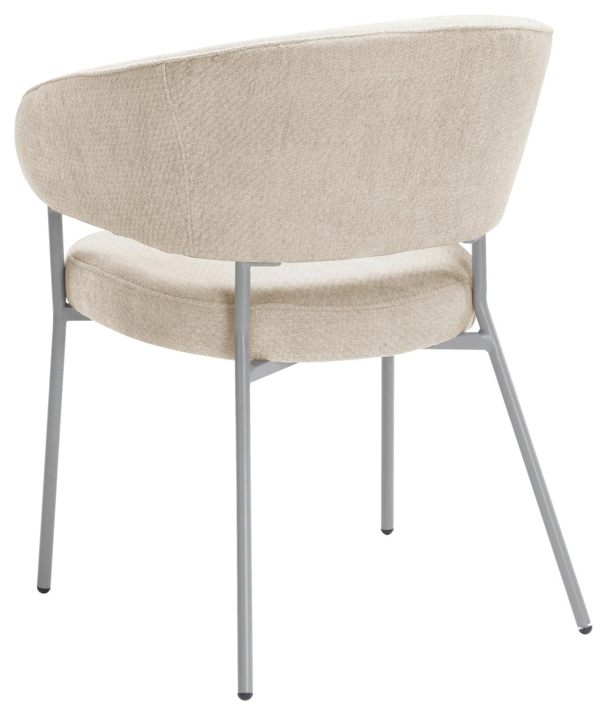 Armlehnstuhl Amira Chenille Beige, B: 60 cm - Beige, LIFESTYLE, Holz/Textil (60/81/60cm) - Livetastic