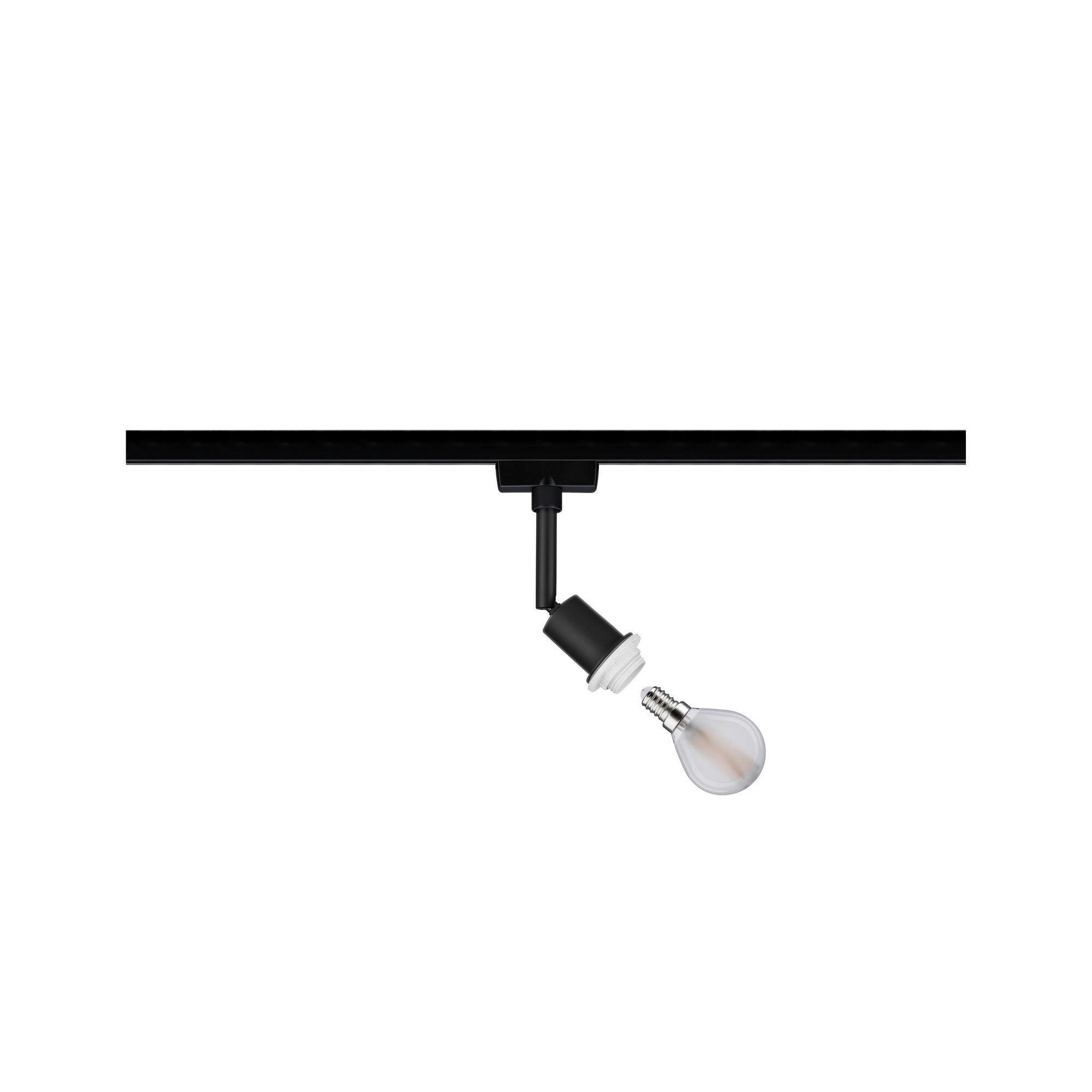 Schienensystem Urail Strahler 96913 Schwarz Matt, 1-Flammig - Schwarz, Design, Kunststoff/Metall (4,4/16,3cm) - Paulmann