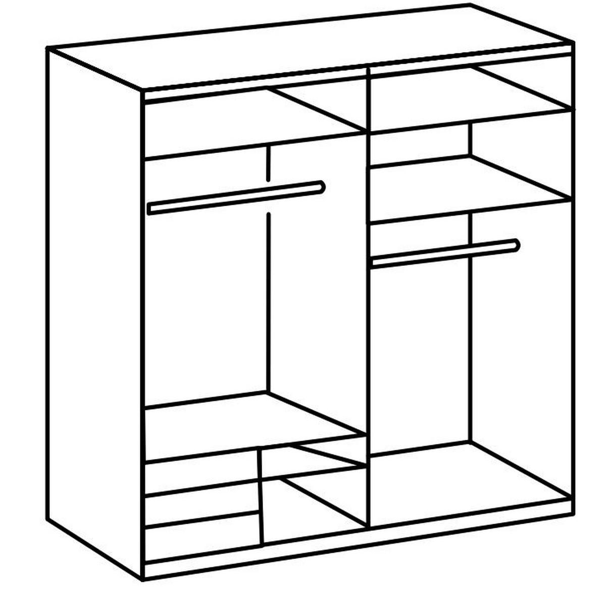 Schwebetürenschrank B: 200 cm Level Grau/Eichefarben Dekor - Eichefarben/Eiche Wotan, MODERN, Holzwerkstoff (200/236/65cm) - MID.YOU