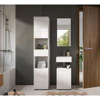 Badezimmer Vira Weiß B: 76 Cm - Weiß Hochglanz/Schwarz, MODERN, Holzwerkstoff (76cm) - MID.YOU