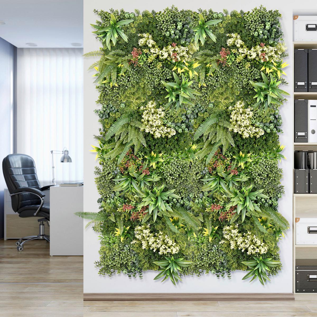WANDVERKLEIDUNG KUNSTPFLANZE - Hellrot/Hellgrün, Trend, Kunststoff (50/50cm) - Floordirekt