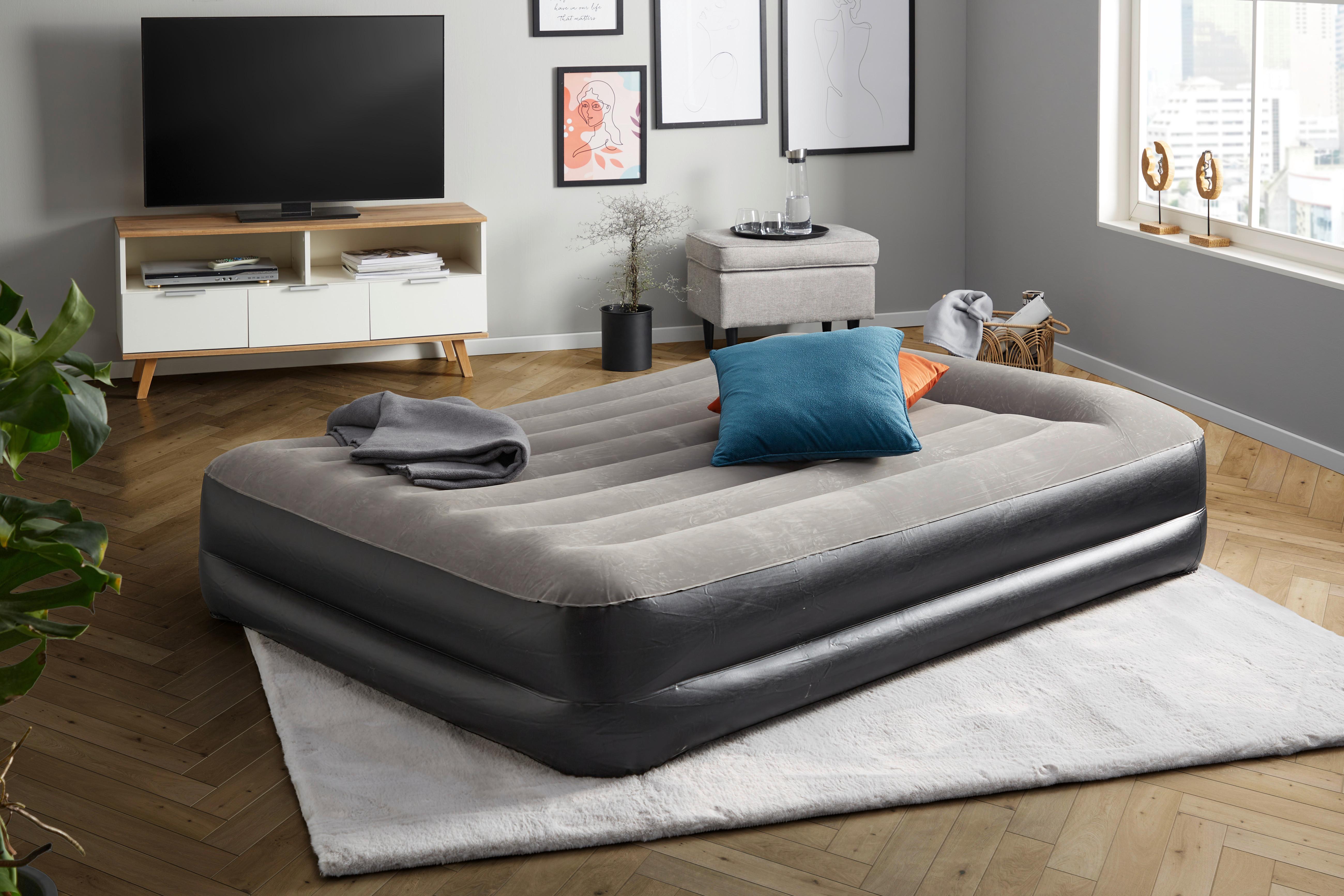 Luftbett Kimi 203x152x46 Cm Bis 300kg, Inkl. Pumpe - Schwarz/Grau, Kunststoff (203/152/46cm) - Bestway