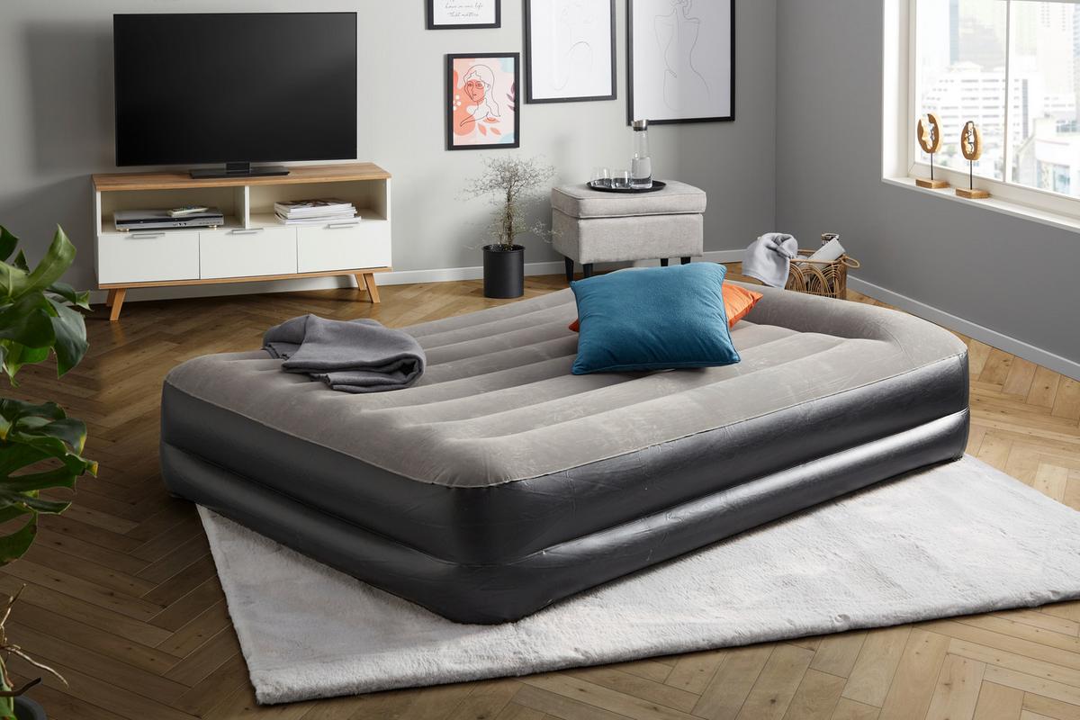 Luftbett Kimi 203x152x46 Cm Bis 300kg, Inkl. Pumpe - Schwarz/Grau, Kunststoff (203/152/46cm) - Bestway