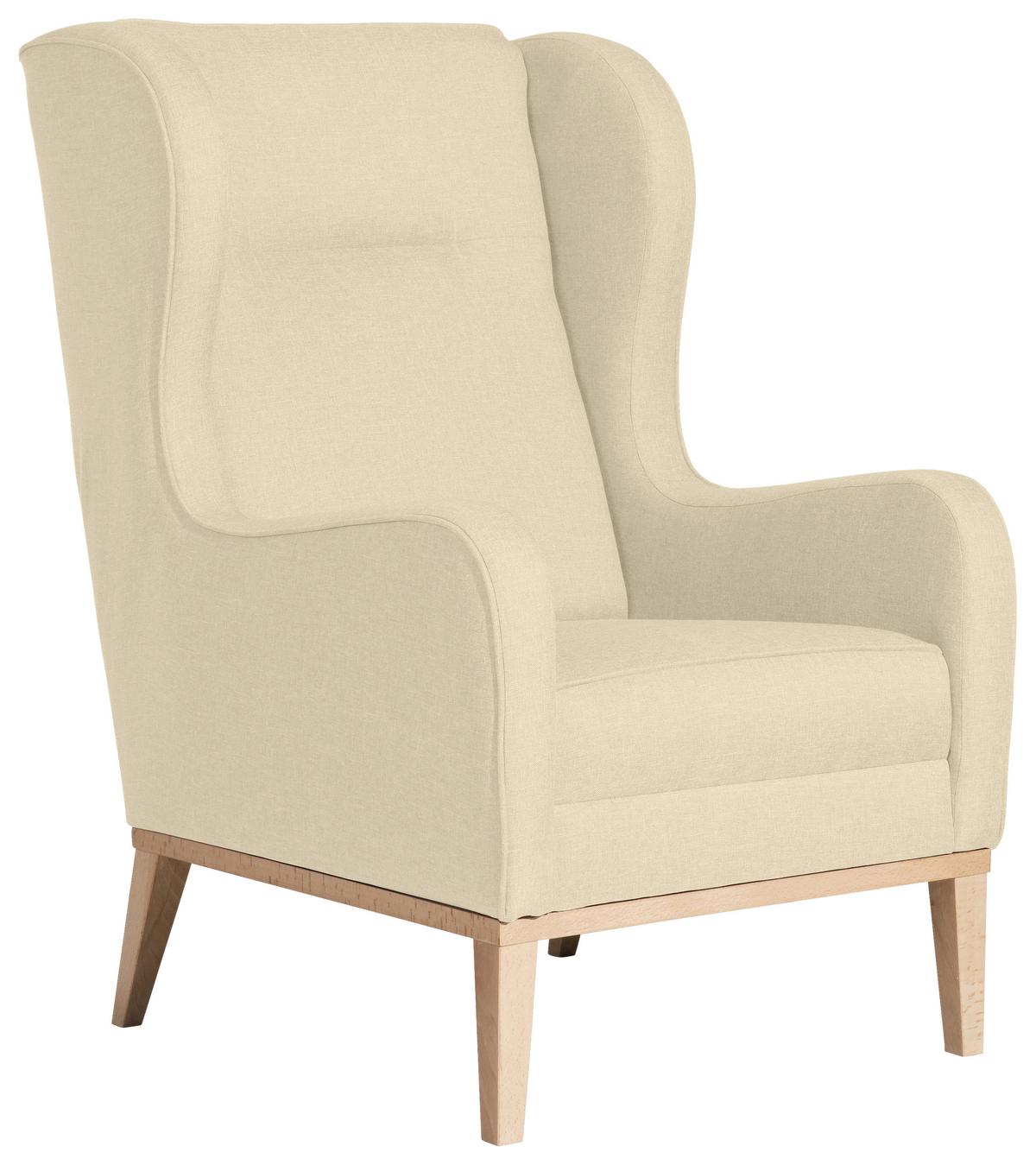 Ohrensessel Angelo - Beige/Naturfarben, KONVENTIONELL, Textil (66/104/78cm) - Max Winzer