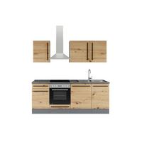 Kuchyňský blok bez spotřebičů JAZZ 8 - černá/antracitová, Lifestyle, kompozitní dřevo/plast (220cm) - MID.YOU