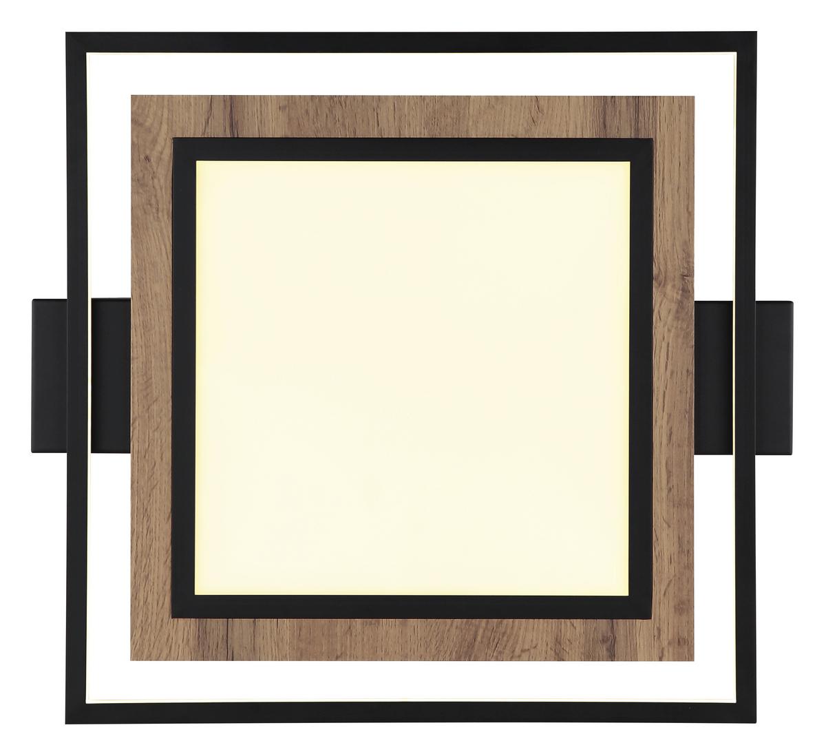 LED-Deckenleuchte 67848-36 - Dunkelbraun/Opal, Natur, Holzwerkstoff/Kunststoff (50/45/5,5cm) - Globo