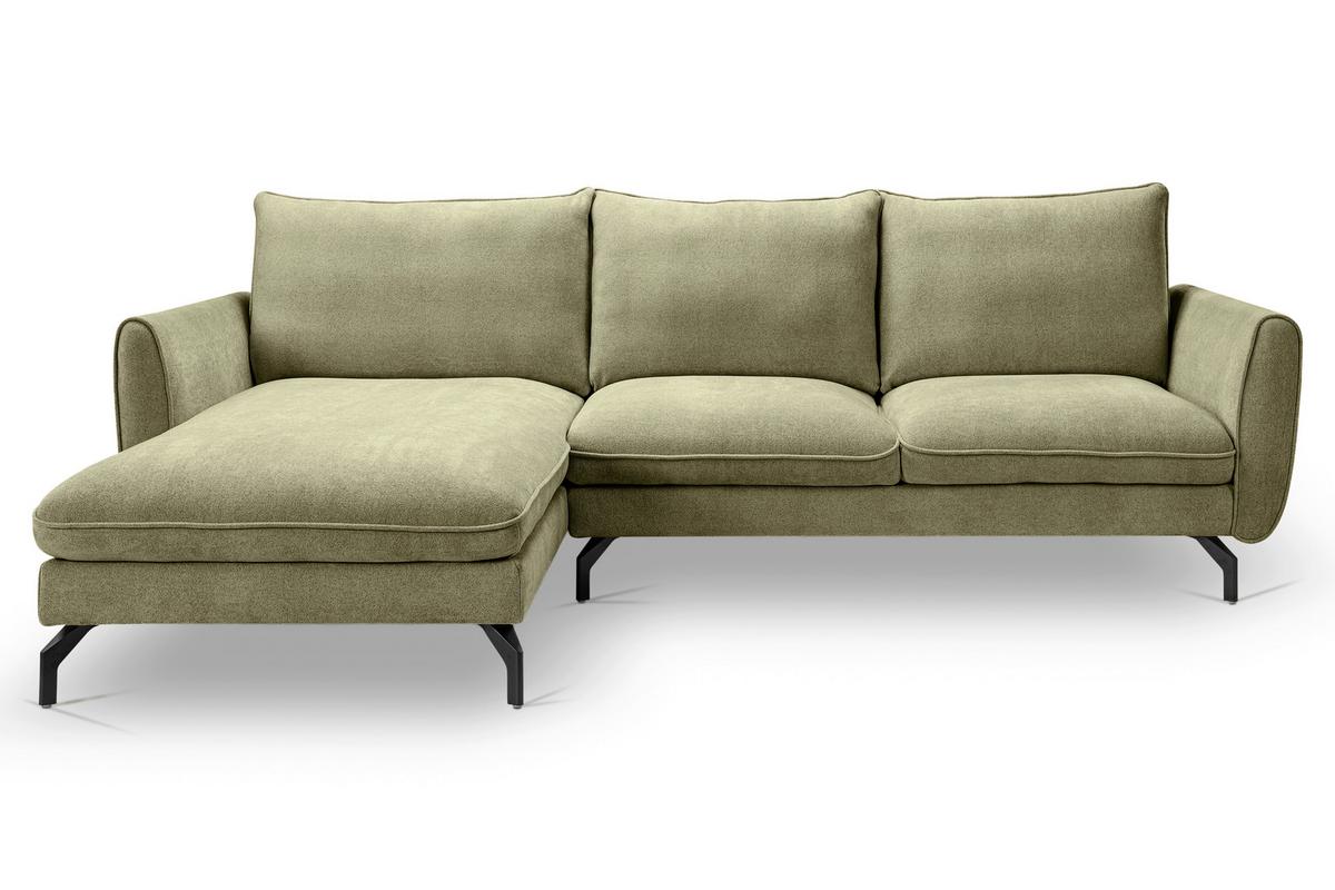 Ecksofa Toronto Grün S: 165x259cm - Schwarz/Grün, Basics, Holz/Textil (165/259cm) - MID.YOU
