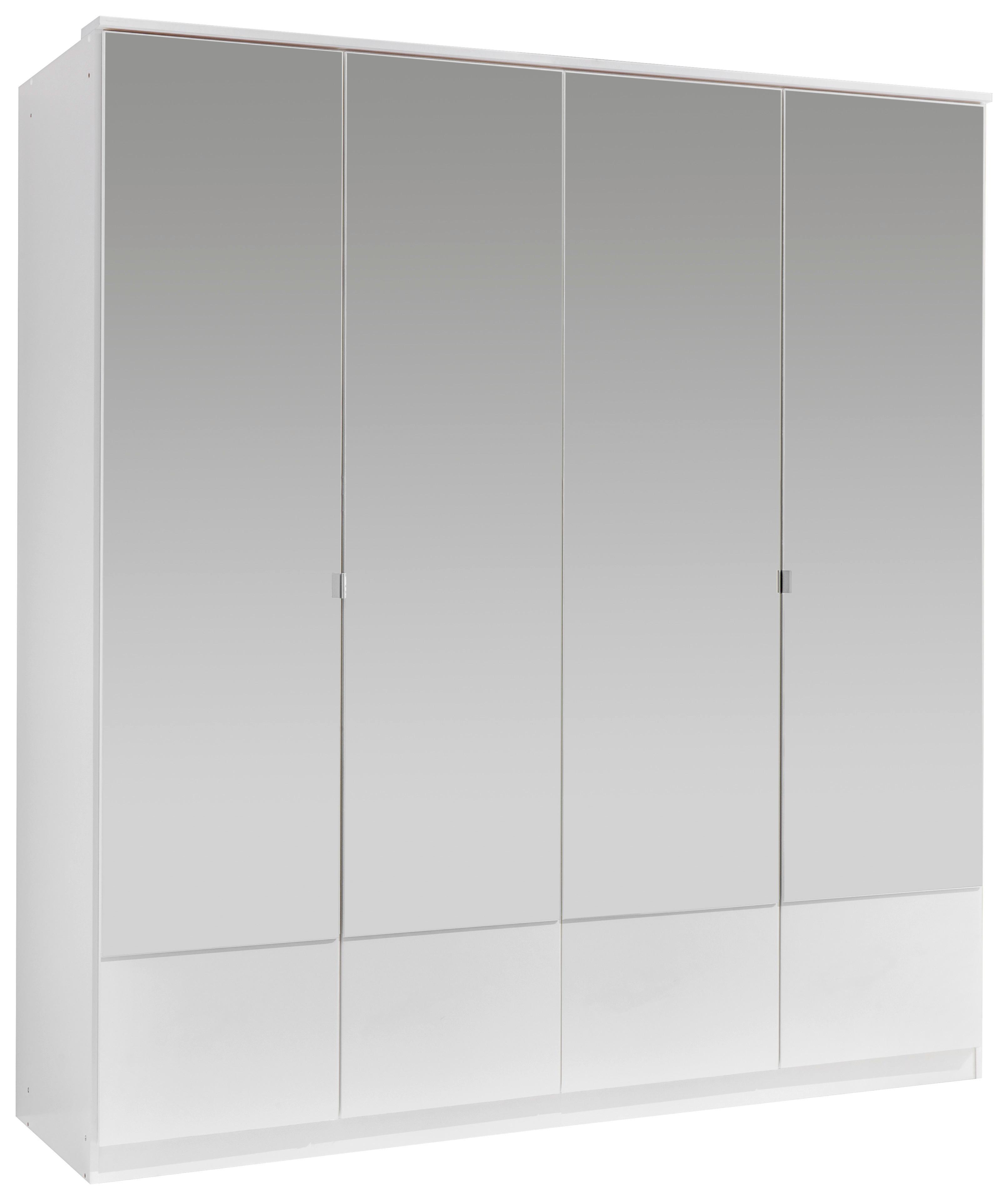 Drehtürenschrank Mit Spiegel 180cm Imago, Weiß - Weiß, KONVENTIONELL, Glas/Holzwerkstoff (180/199/58cm) - MID.YOU