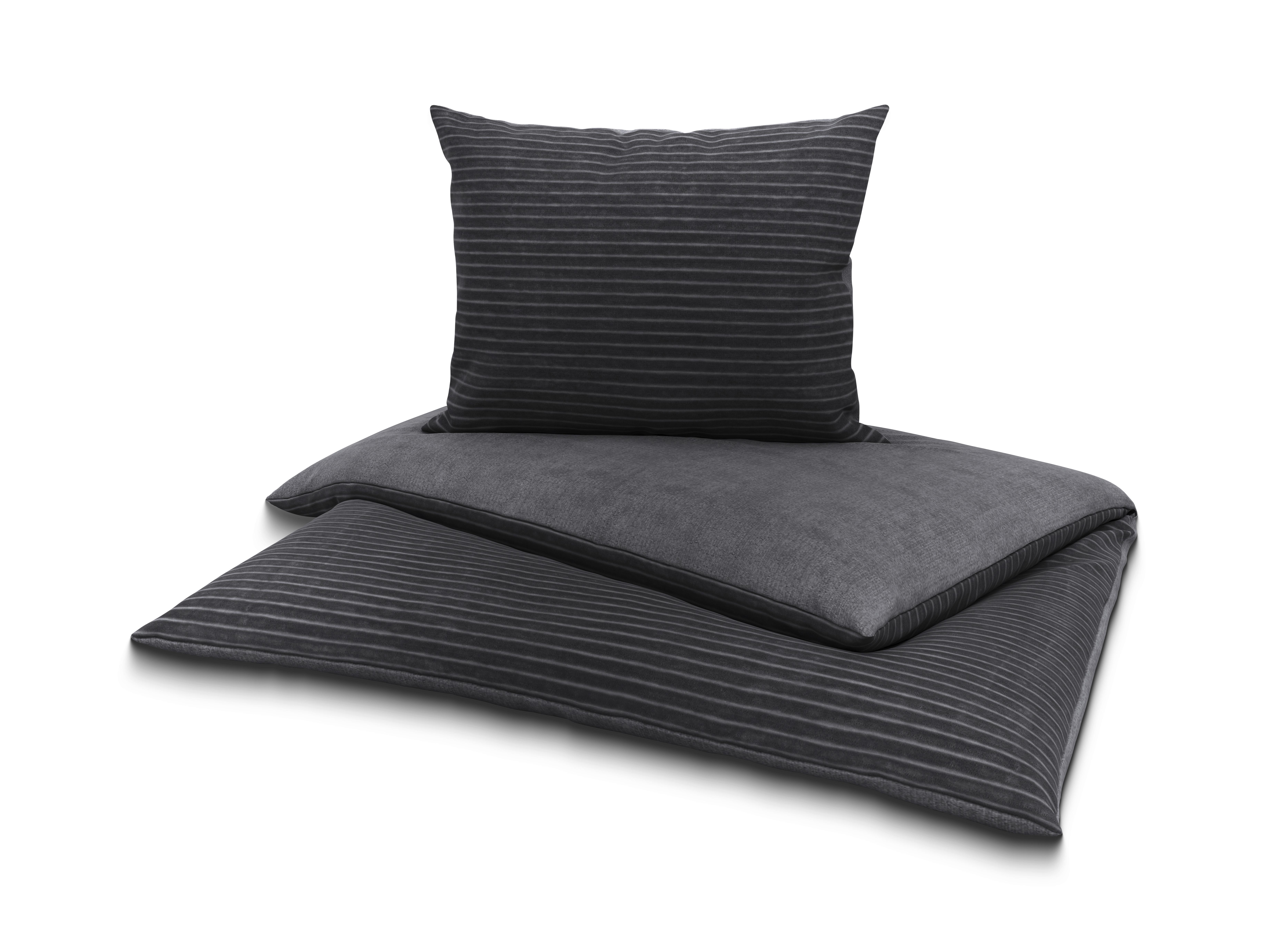 Bettwäsche Sina - Anthrazit, MODERN, Textil - Luca Bessoni