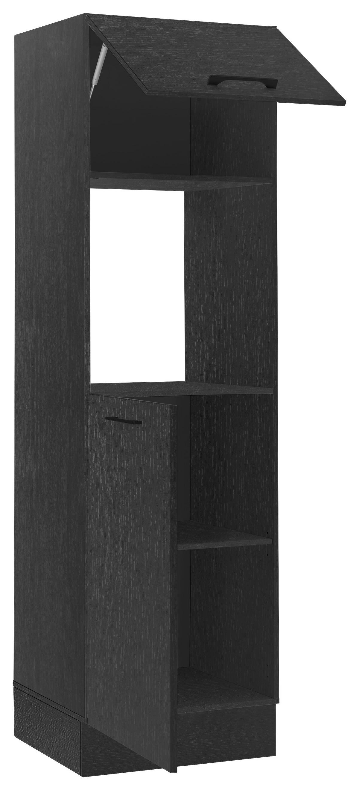 Skříňka na spotřebiče TURIN - černá, Moderní, kov/kompozitní dřevo (60/211/57cm)