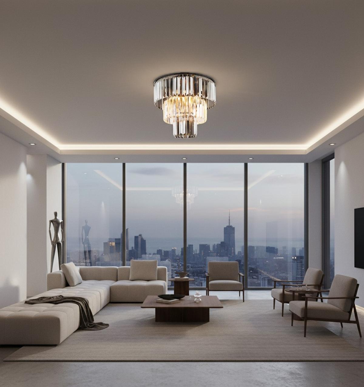 Deckenleuchte Asmir - Chromfarben/Schwarz, MODERN, Kunststoff/Metall (40/33cm)