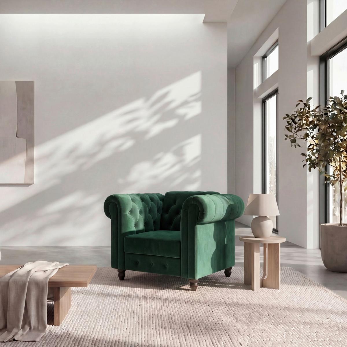 Sessel Firenze Dunkelgrün, Relaxfunktion - Dunkelgrün/Schwarz, Basics, Textil (111/83/87cm) - Livetastic